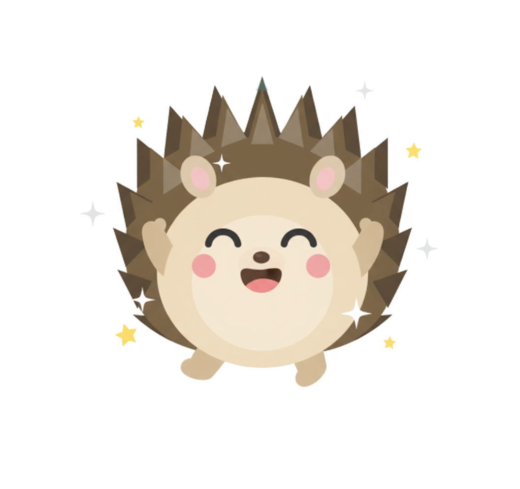 Karl der Igel freut sich